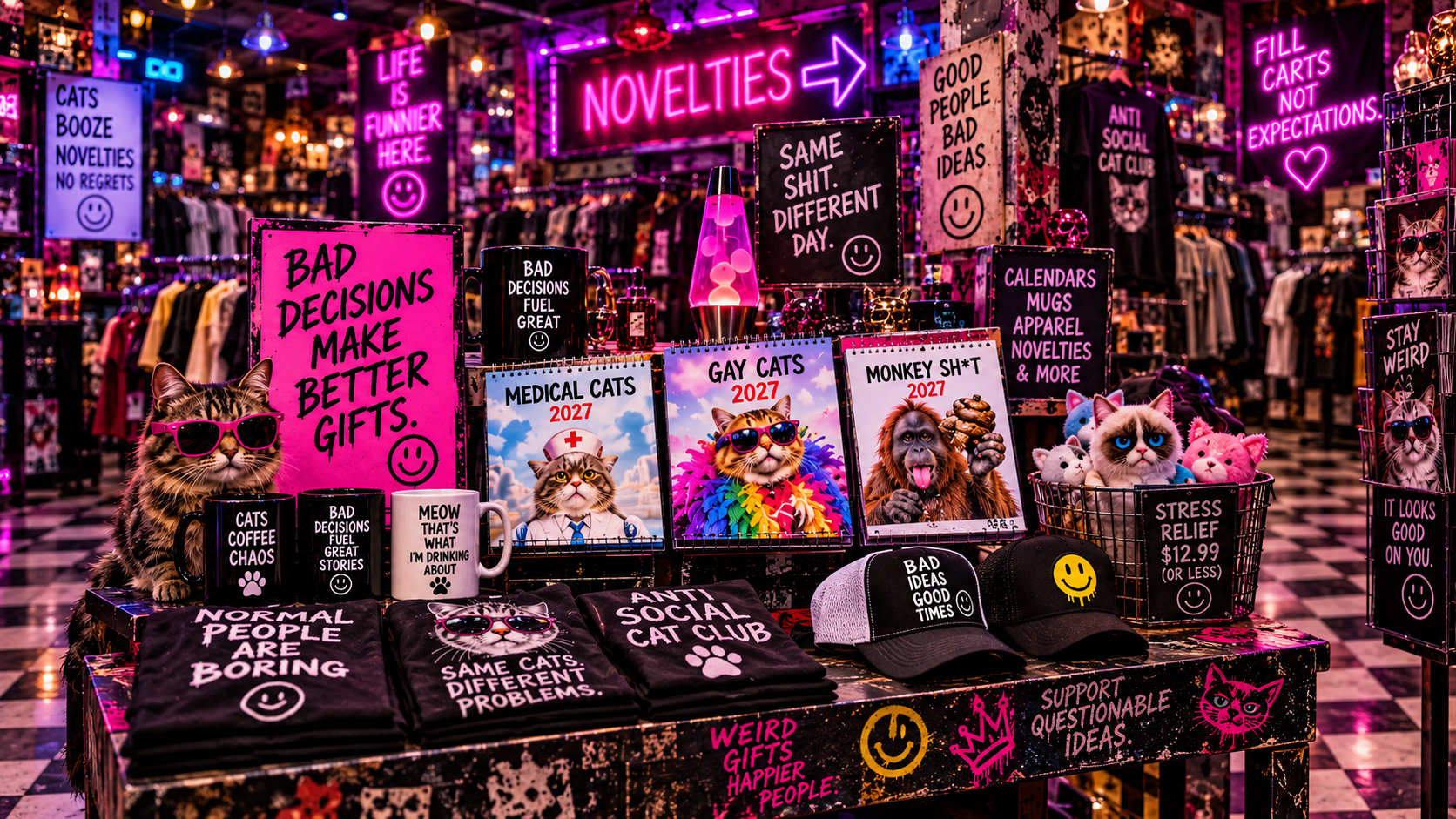Neon Poor Judgment novelty shop